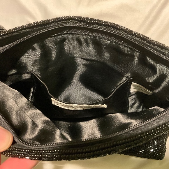 Lord and Taylor Black Beaded Clutch/Handbag/Evening Bag - Good Condition - Picture 2 of 5